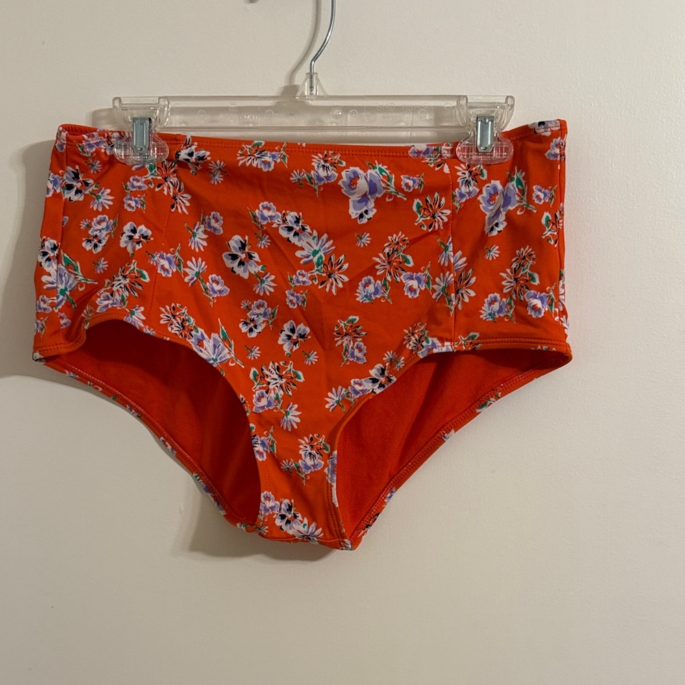 Roxy Orange Floral Women's Swim Bottoms